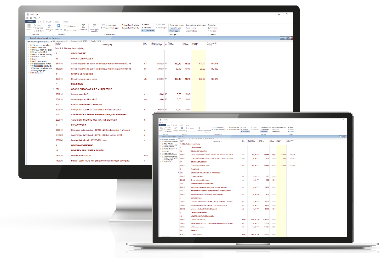 CIVIEL software: RAW-Administratie, Bakker&Spees