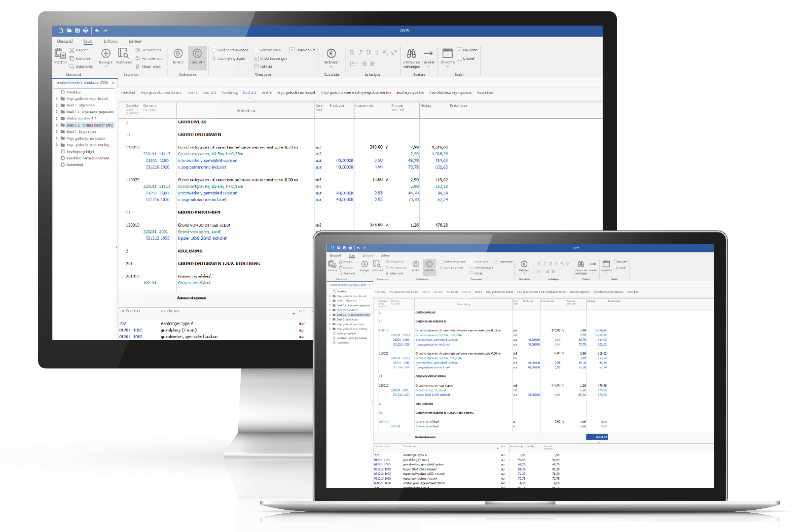 CIVIEL software: Calculatie, Bakker&Spees